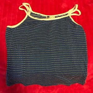 Blanc Noir Used Blue With White Dots Tank Top In Size Large